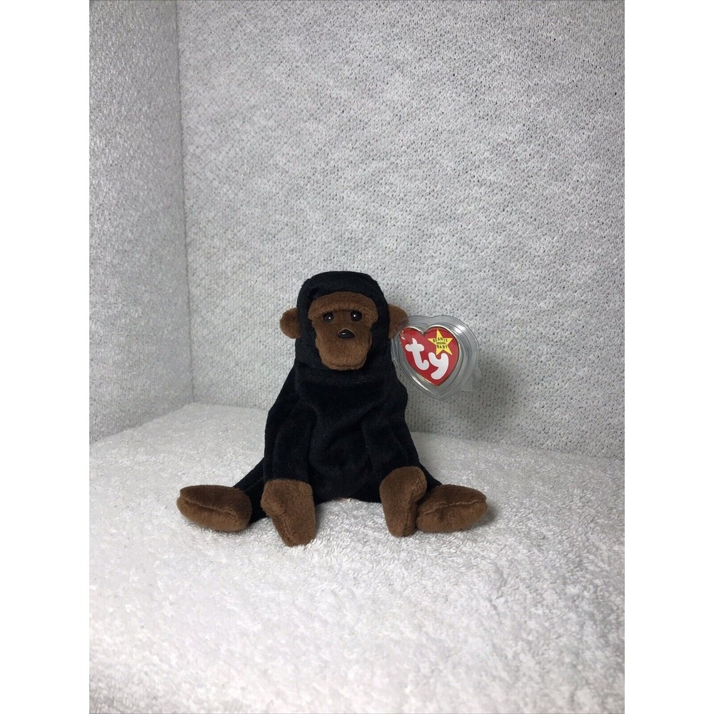 Vintage Ty Beanie Baby 1996 CONGO the Gorilla Plush Black & Brown Gorilla W/Tags